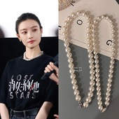 倪妮同款 珍珠项链女澳白进口650施家轻奢高级感颈链925纯银锁骨链