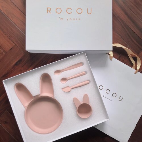 Rocou铂金硅胶婴儿辅食碗防摔