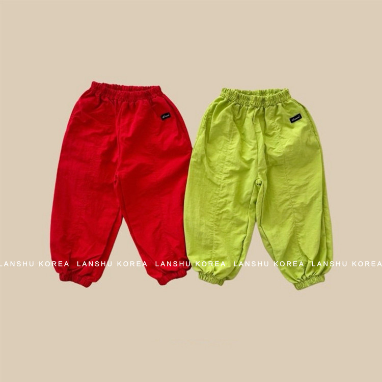 现货【Amore】懒鼠韩国童装26春款男童女童时髦靓丽色收口休闲裤