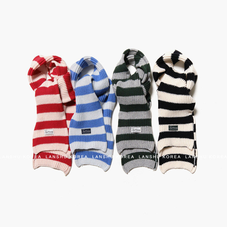 【Jeje】懒鼠韩国童装25新款男童女童百搭时尚条纹保暖拼色围巾,童装/婴儿装/亲子装,围巾,淘宝优惠券,粉丝福利购,淘宝优惠卷