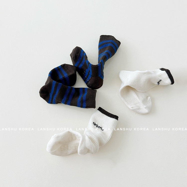 现货【Mysks】懒鼠韩国童装26春款男童女童多色系弹力组合棉感袜