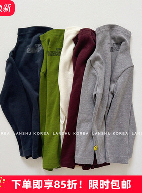 包邮【Gou】懒鼠韩国童装25冬款男童女童经典基础字母打底亲子T恤