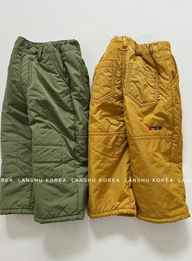 【Gou】懒鼠韩国童装25冬男童女童夹棉复古日系感亲子休闲裤