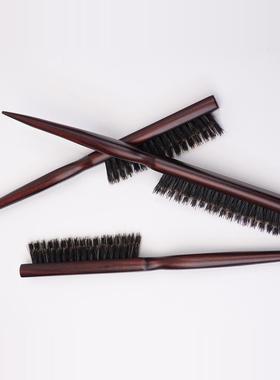 JOGO打毛梳头发蓬松影楼造型梳子猪鬃梳三排原木晚妆盘发尖尾梳发