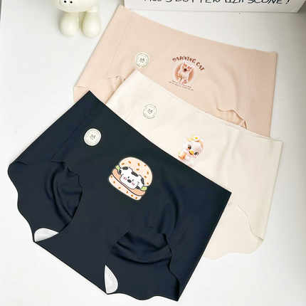 探路猫防夹蜜桃臀加长棉裆奢感四季奶皮7A抑菌无痕女士内裤三角裤