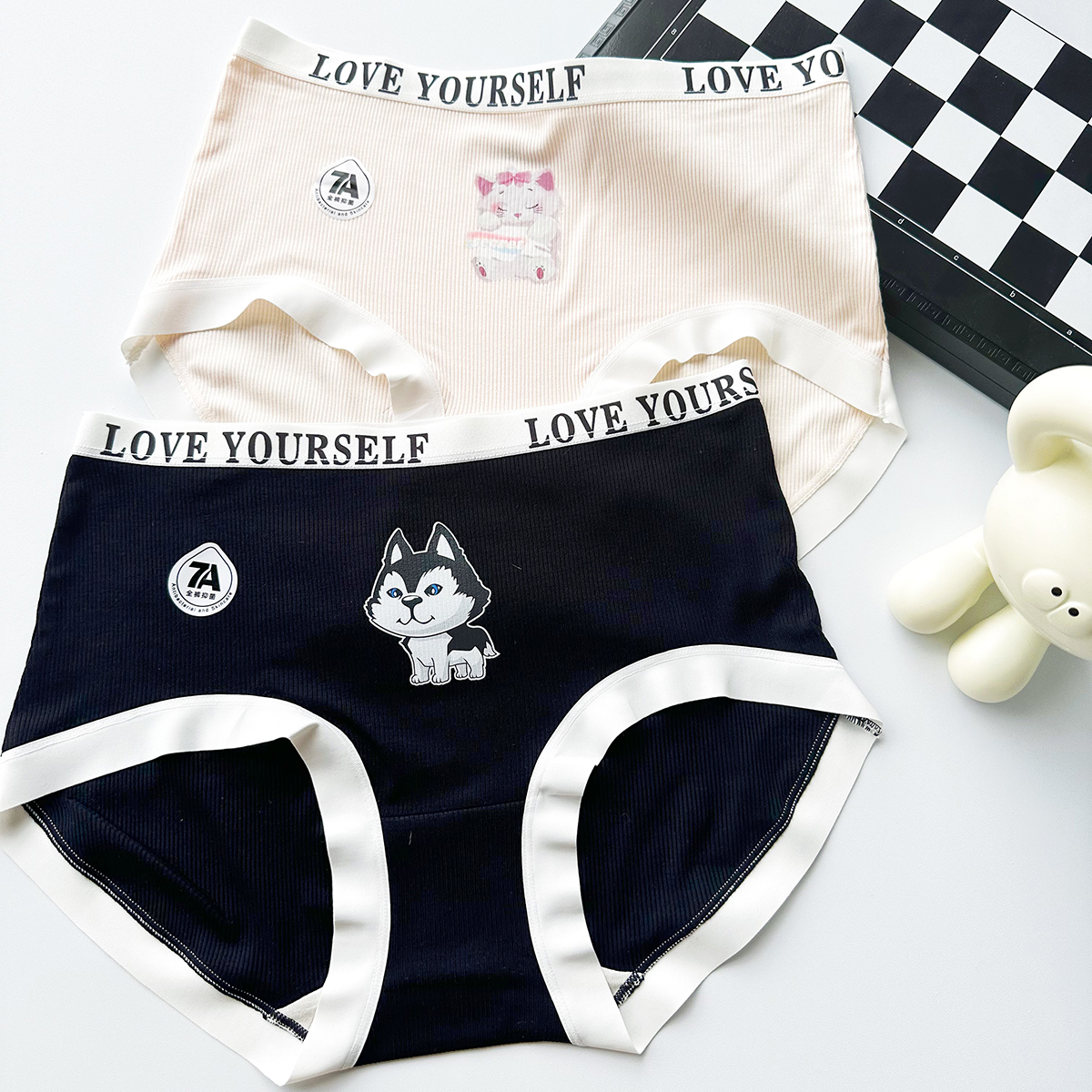 纯棉高腰女士内裤探路猫卡片包装