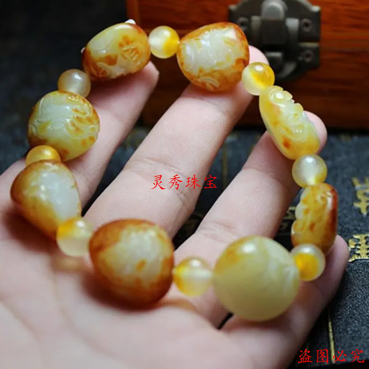 新疆和田玉原石籽料手链罗汉手串男女款精品手链手镯