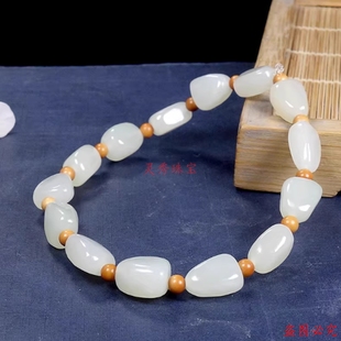 精美和田玉籽原石手链随型原石手串不规则原石羊脂玉手串男女情侣