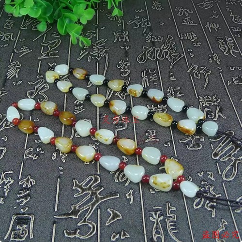 和田玉手把件绳子男士高档新疆籽料原石手玩件挂绳挂链项链挂饰