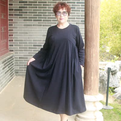 春季大摆连衣裙高贵风胖妈妈装