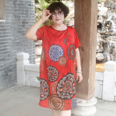 大码 亏本清仓真丝半袖 连衣裙中老年女装 香云纱宽松中长过膝妈妈裙