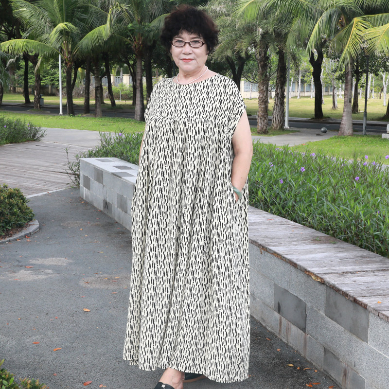 长裙300斤特大码碎花气质妈妈款