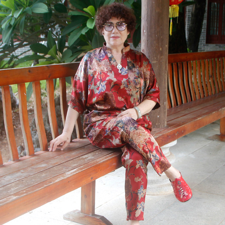 香云纱加肥婚礼高贵风中袖两件套