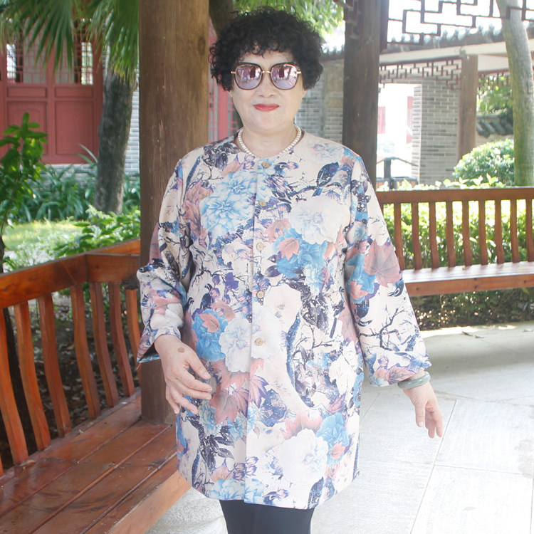 中长款气质风衣胖妈妈奶奶装外套