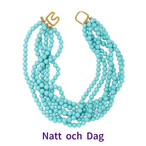 【Frigg的预言系列】Natt och Dag北欧风格绿松石多层项链高级感