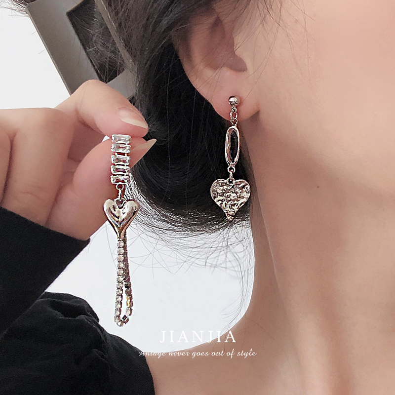 不对称ab款复古锆石流苏甜酷辣妹