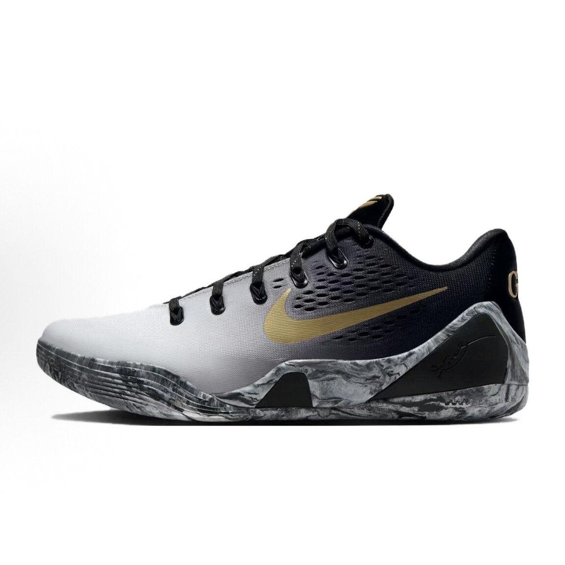 Nike KOBE 科比9 Gigi 黑白金 耐磨防滑减震 低帮男款 实战篮球鞋