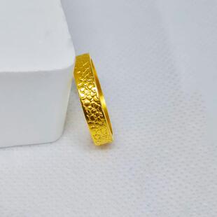 黄金戒指男女款足金999实心龙鳞指环气质时尚素圈情侣戒送礼刻字