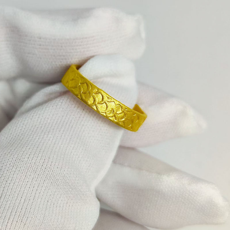 古法实心和源足金999个性龙鳞