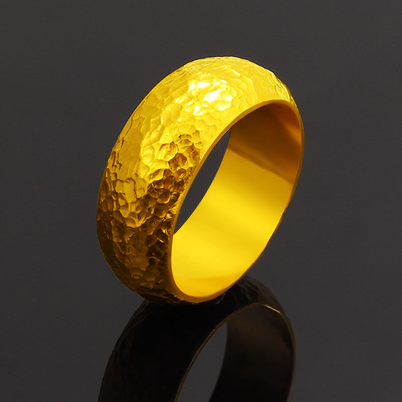 亮面实心泥鳅背戒指和源足金999