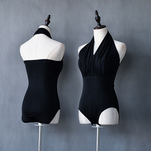 v领粉色露背带胸垫上装拉丁舞