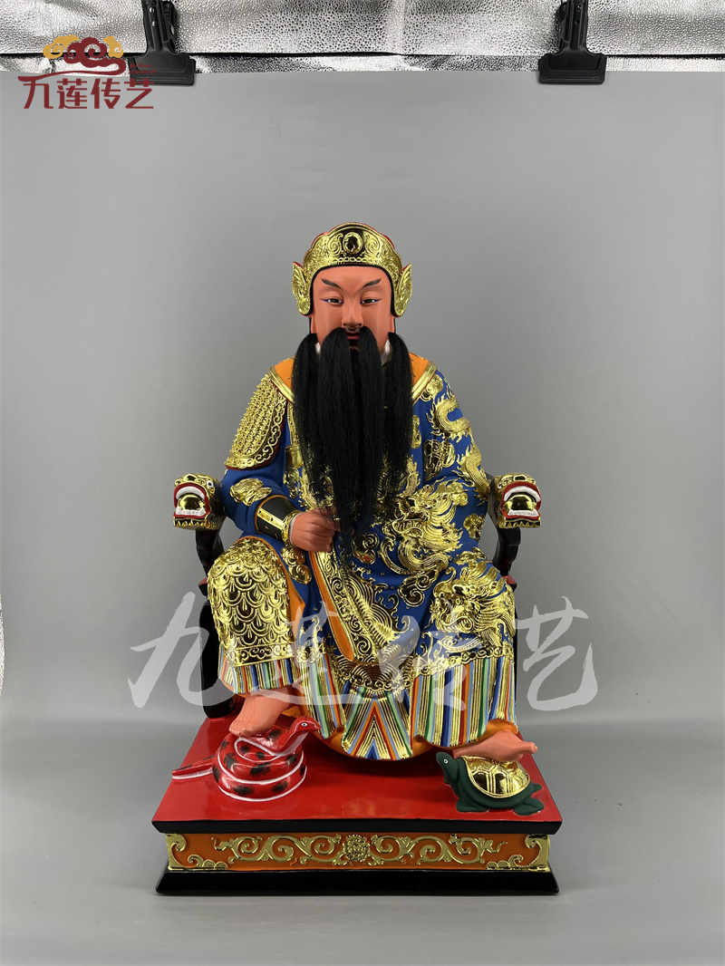 木雕手工香樟木玄天上帝人物神像