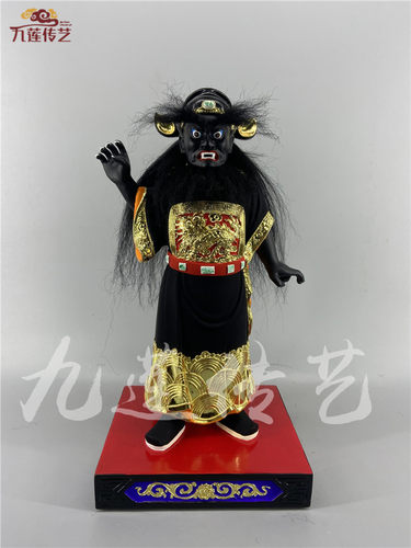 木雕阴判官六爷伯樟木手工传统线雕供奉摆件九莲木雕神像来图定制