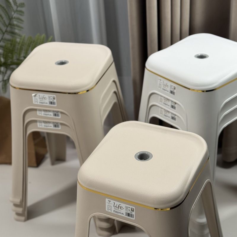 欧式熟胶塑料凳子家用加厚成人椅子高凳现代简约餐桌椅客厅方凳