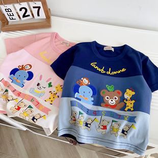 T恤夏季 男童小熊童装 半袖 上衣 日系miki儿童短袖 女童短袖 2024新款