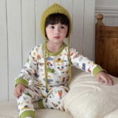 子套装 儿童卡通印花家居服套装 可爱舒服男童女童睡衣居家服上衣裤