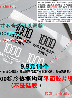 1000蓬标志羽绒服T恤卫衣印花熨斗logo标志白墨柯式烫画修复图案