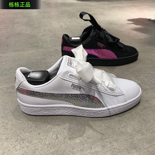 休闲板鞋彪马蝴蝶结亮片皮革系带