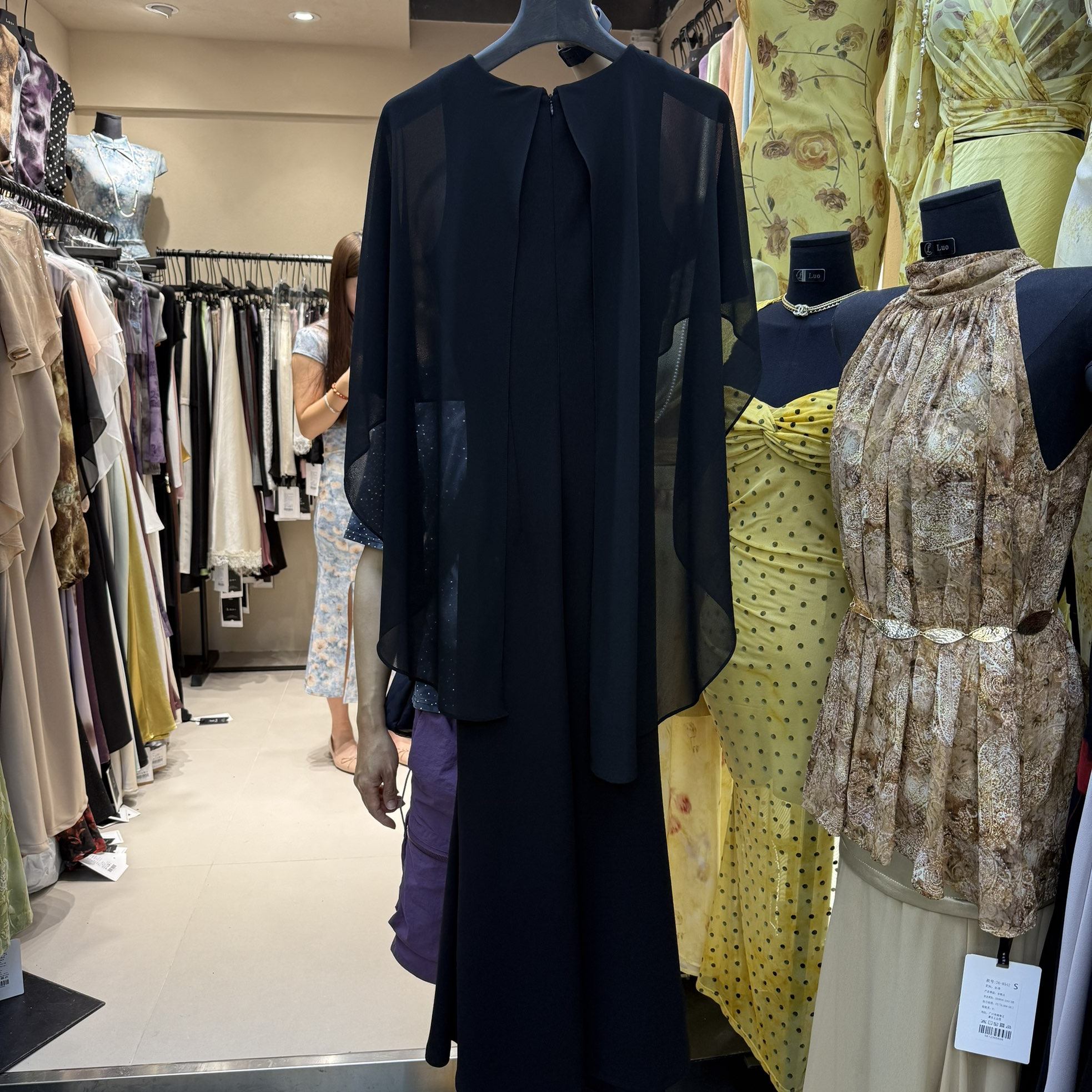 轻奢法式鱼尾褶皱修身礼服裙长裙