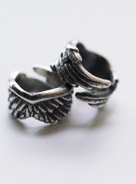 翅膀吊坠铁头的店纯银项链隔珠