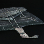 复古款 铁头 Munchen德国银饰 玫瑰花苞叶子项链 店 Werkstatt