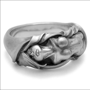 铁头的店 Mad Graffiti 925纯银 女神戒指个性艺术磨砂复古款指环