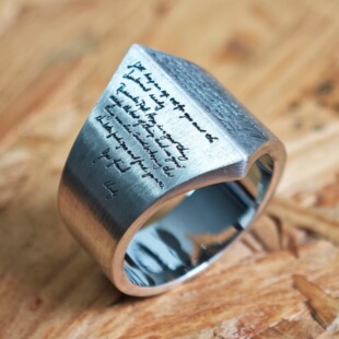 铁头的店 925银 原创设计 复古拉丝 “肖生克的救赎”情侣款指环