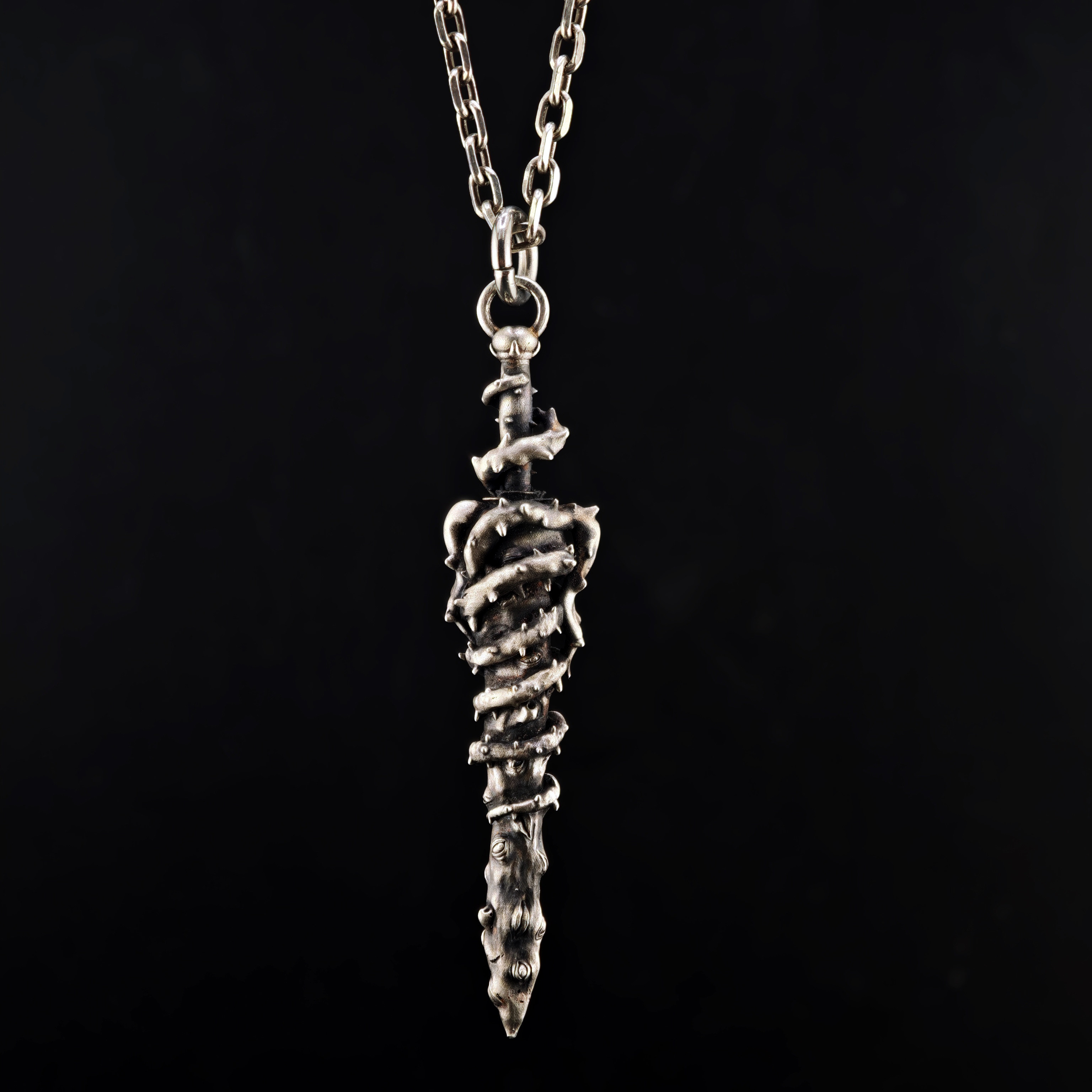 铁头的店 剑风传奇唤水之剑925纯银复古拉丝暗黑银饰吊坠项链挂坠,饰品/流行首饰/时尚饰品新,项链,淘宝优惠券,粉丝福利购,淘宝优惠卷