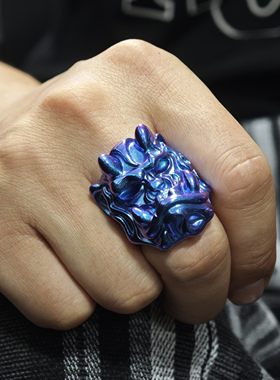 铁头的店 钛合金  STARLINGEARA 斯特林 万圣节石像鬼戒指