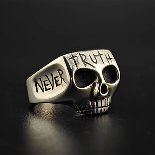 铁头的店925银LeeDowney约翰尼德普不要害怕真理复古骷髅指环