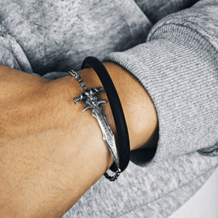 铁头的店 925银 复古朋克 魔兽世界 霜之哀伤之剑 DIY手链