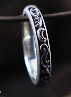 铁头的店巴洛克风格唐草银戒指