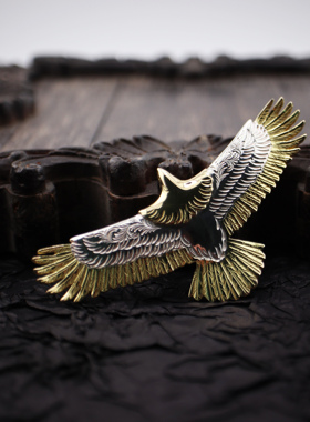 铁头的店男女通用金+银鹰吊坠