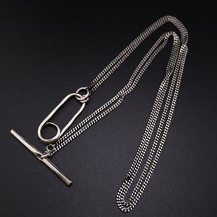 铁头的店 Werkstatt Munchen手工锤纹回形针套扣 双层项链 情侣款