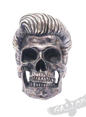 骷髅铁头的店男纯银机车戒指