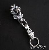 店 银饰鼻祖 加伯款 bwlll特厚重款 骷髅蛇钥匙扣 纯银吊坠 铁头