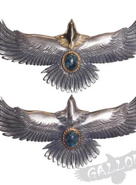 蓝色地平线老鹰吊坠铁头的店纯银