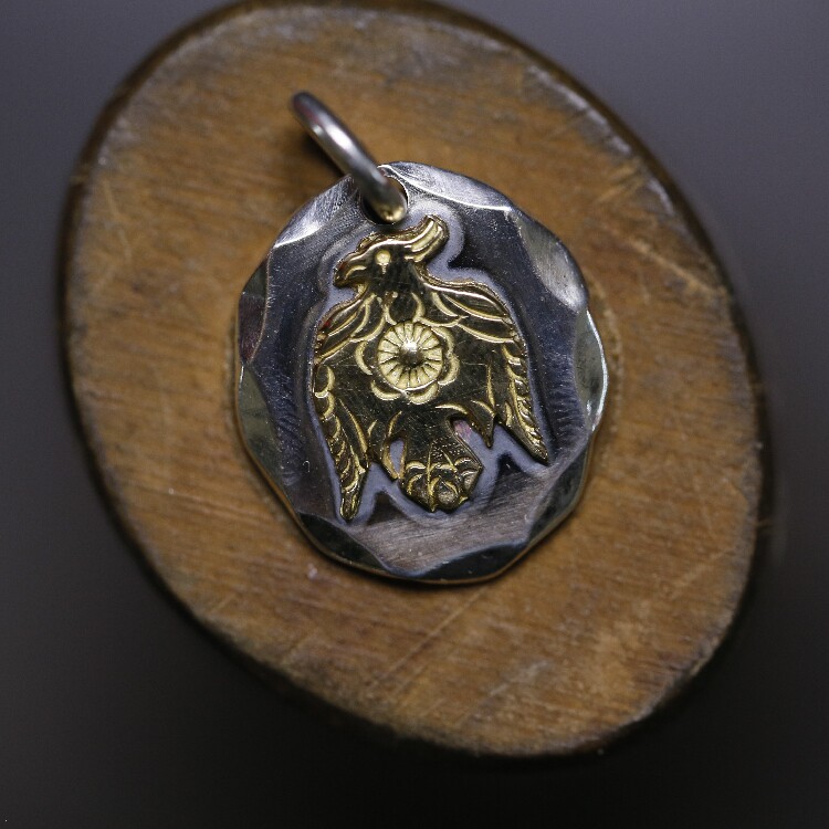 铁头的店 松井匠人手作dear blossom印第安雷鸟银饼吊坠 项链挂坠