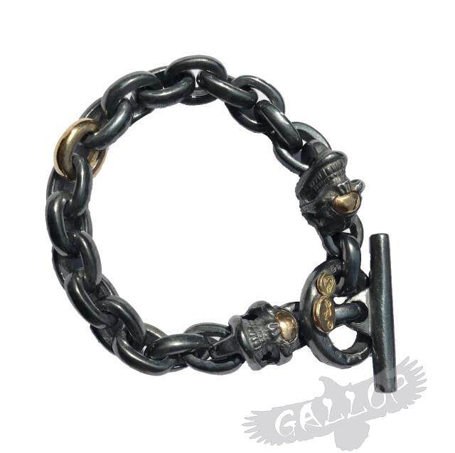 铁头的店高山隆 stoporlight金眼金环纯银骷髅厚重款机车风手链