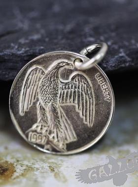 银币吊坠情侣美国野牛项链挂坠